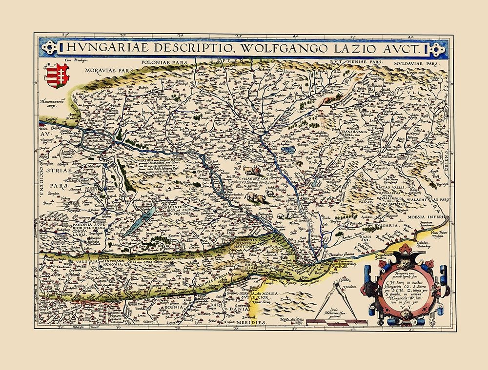 Eastern Europe Hungary - Ortelius 1574 art print by Ortelius for $57.95 CAD