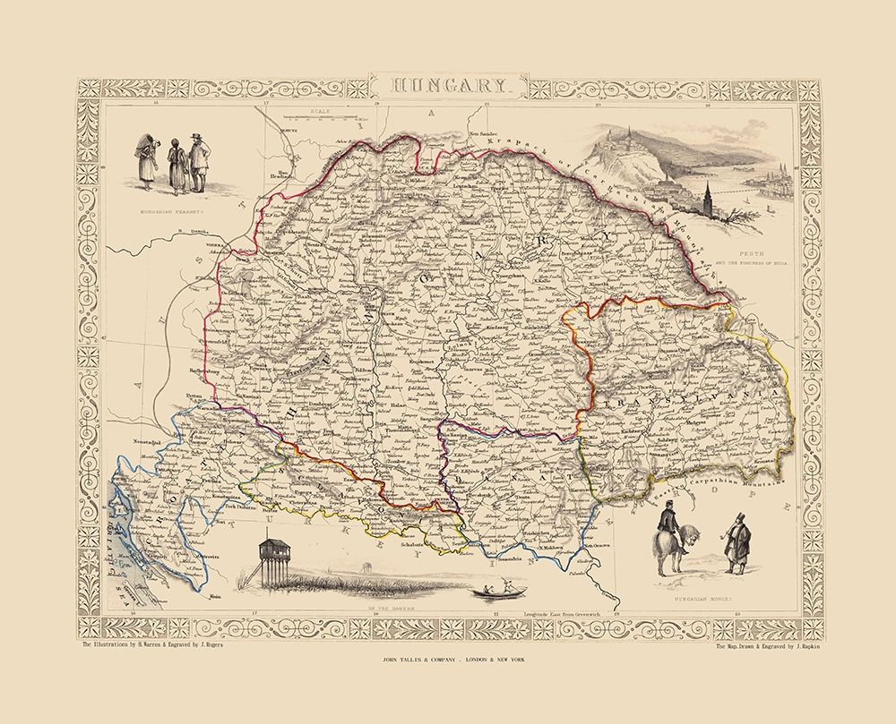 Eastern Europe Hungary - Tallis 1851 art print by Tallis for $57.95 CAD