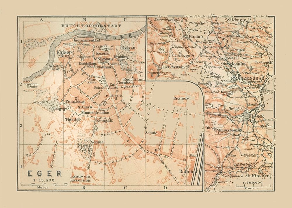 Eger Hungary Europe- Baedeker 1910 art print by Baedeker for $57.95 CAD