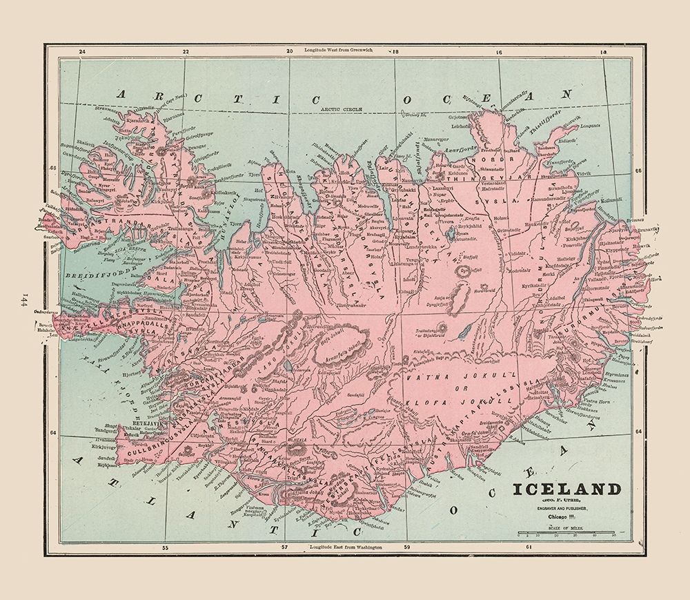 Iceland - Cram 1892 art print by Cram for $57.95 CAD
