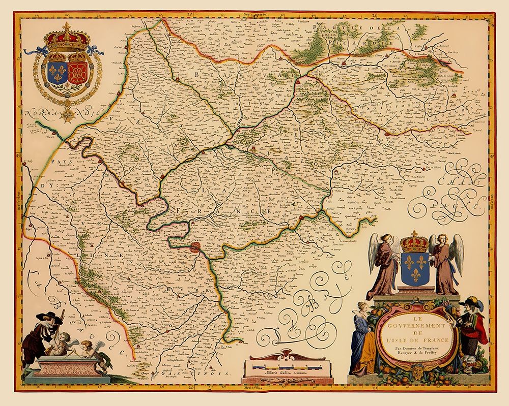 Ile de France Region France - Blaeu 1635 art print by Blaeu for $57.95 CAD