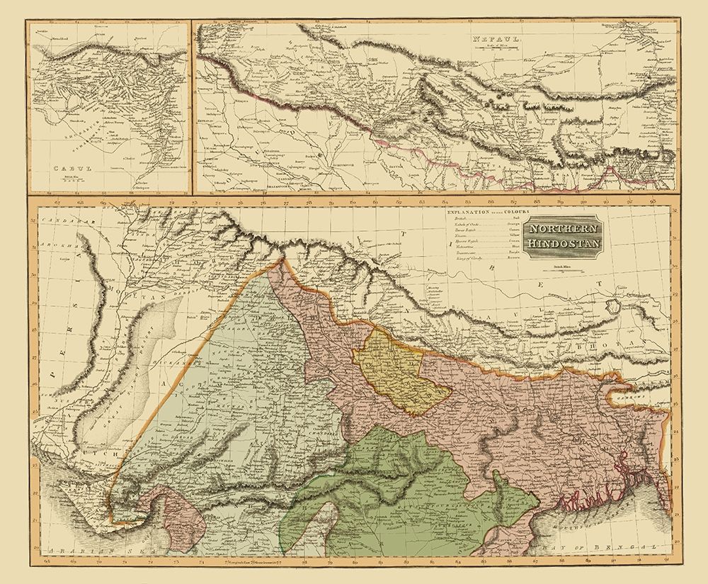 Northern Hindostan British India - Thomson 1817 art print by Thomson for $57.95 CAD
