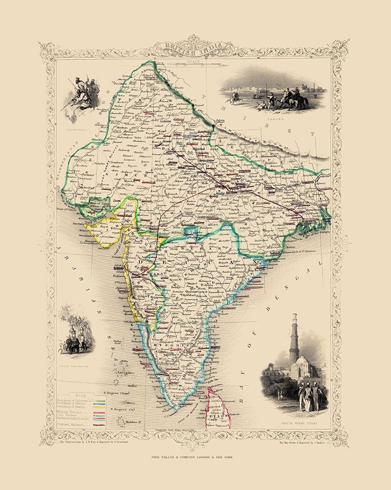 British India - Tallis 1851 art print by Tallis for $57.95 CAD