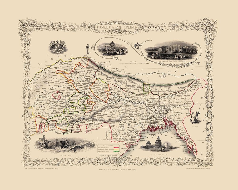 India - Tallis 1851 art print by Tallis for $57.95 CAD
