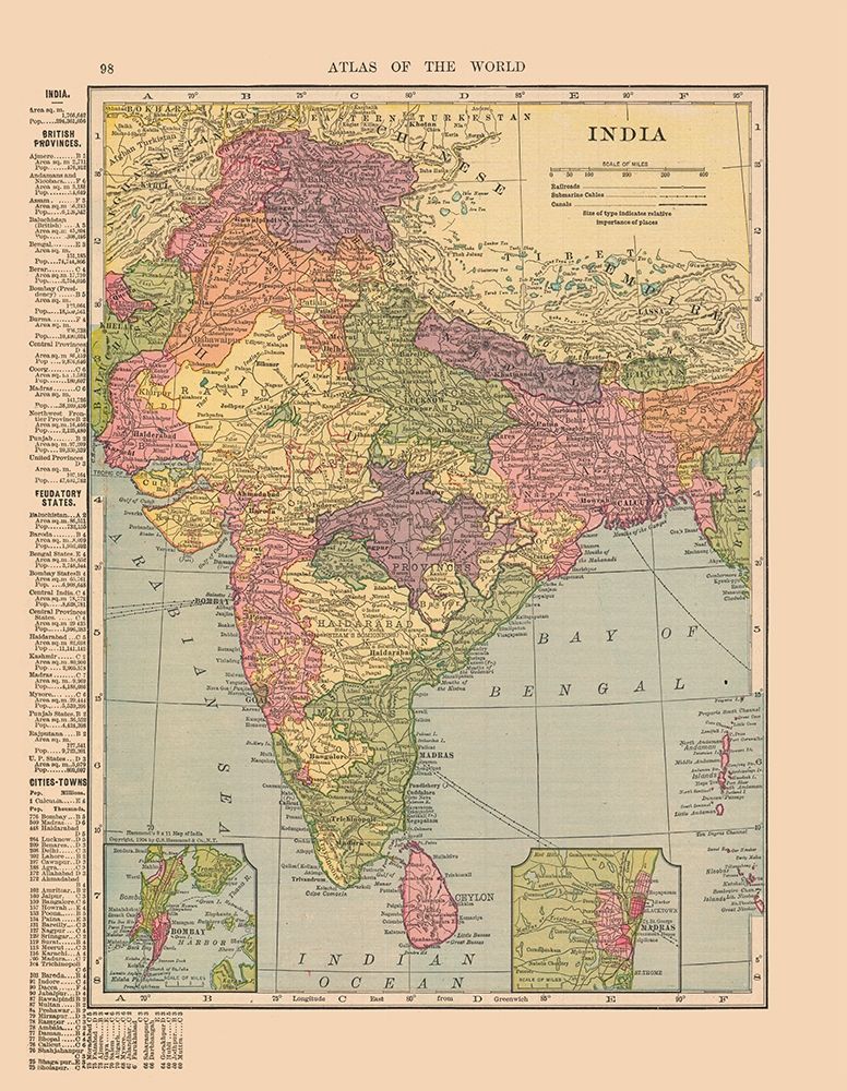 India - Hammond 1910 art print by Hammond for $57.95 CAD