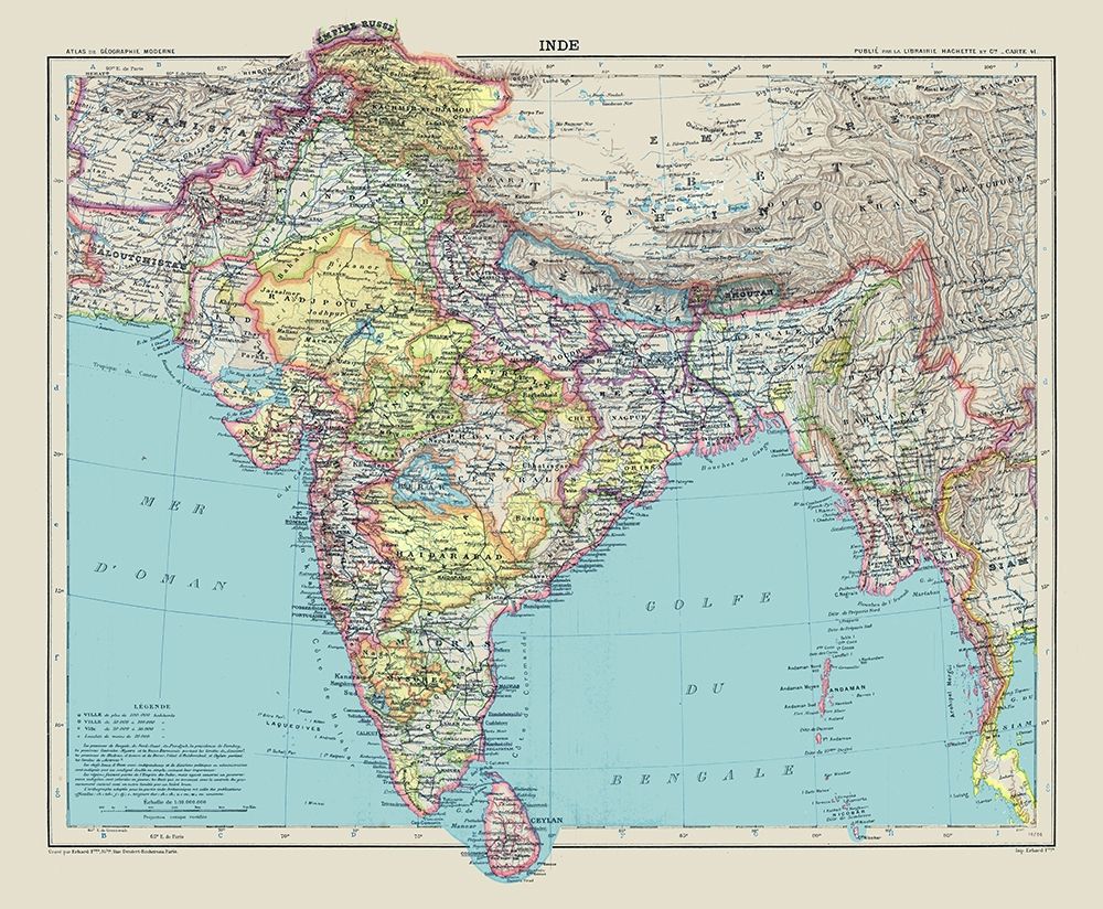 Asia India Sri Lanka Indonesia - Schrader 1908 art print by Schrader for $57.95 CAD