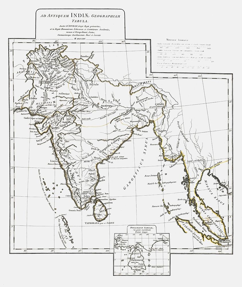 Ancient India - DAnville 1799 art print by D Anville for $57.95 CAD