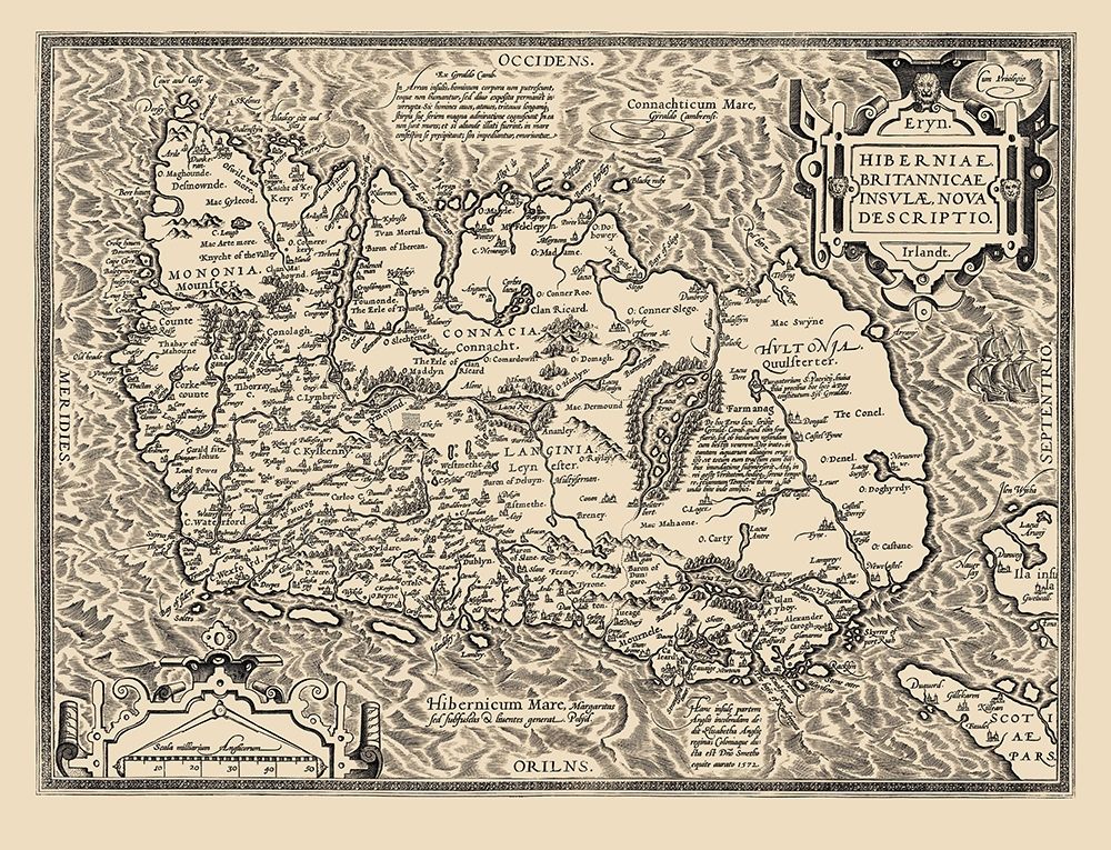 Ireland - Ortelius 1598 art print by Ortelius for $57.95 CAD