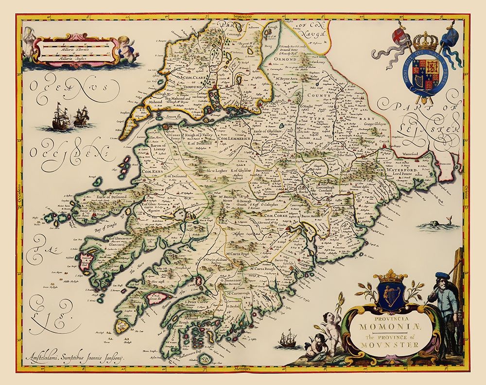 Munster Province Ireland - Jansson 1646 art print by Jansson for $57.95 CAD