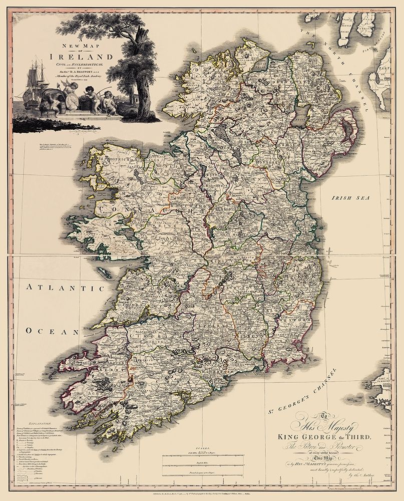 Kildare County Ireland - Beaufort 1882 art print by Beaufort for $57.95 CAD
