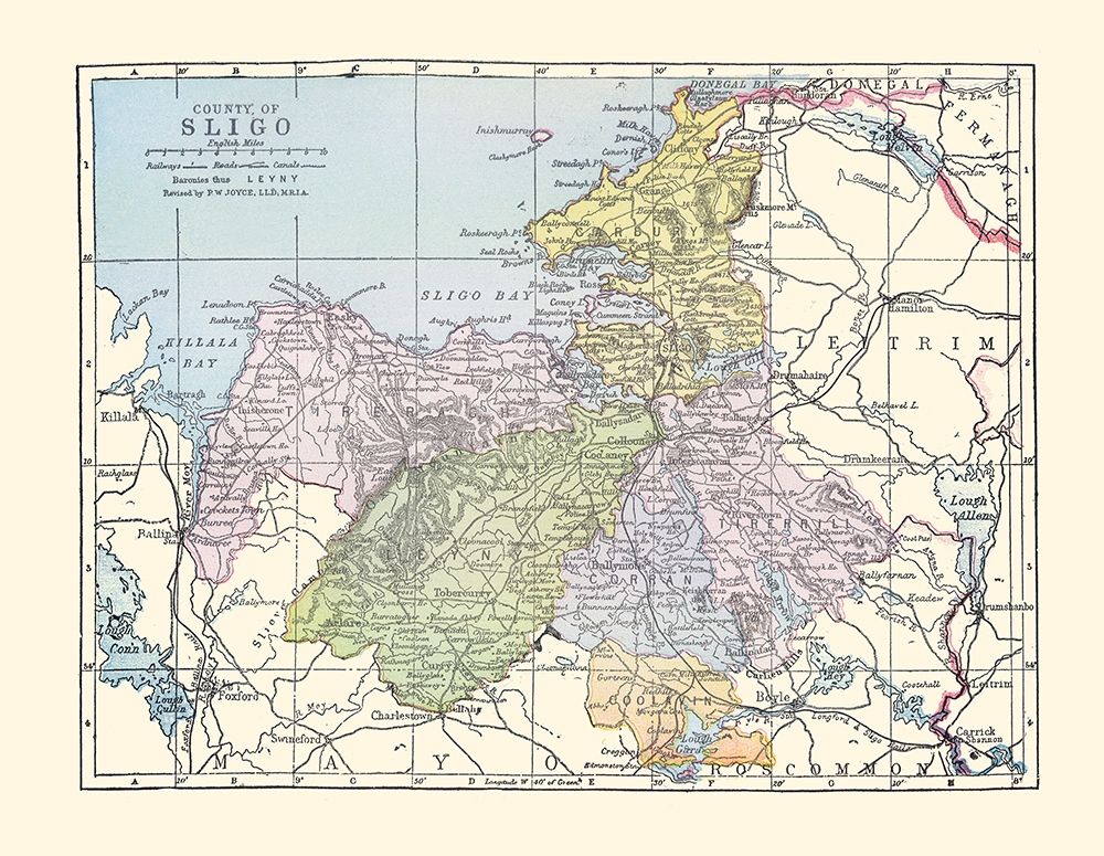 Sligo County Ireland - Bartholomew 1882 art print by Bartholomew for $57.95 CAD