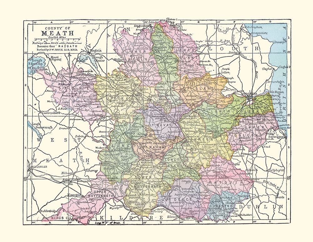 Meath County Ireland - Bartholomew 1882 art print by Bartholomew for $57.95 CAD