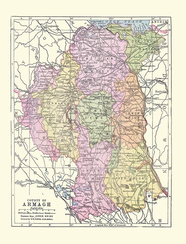 Armagh County Ireland - Bartholomew 1882 art print by Bartholomew for $57.95 CAD
