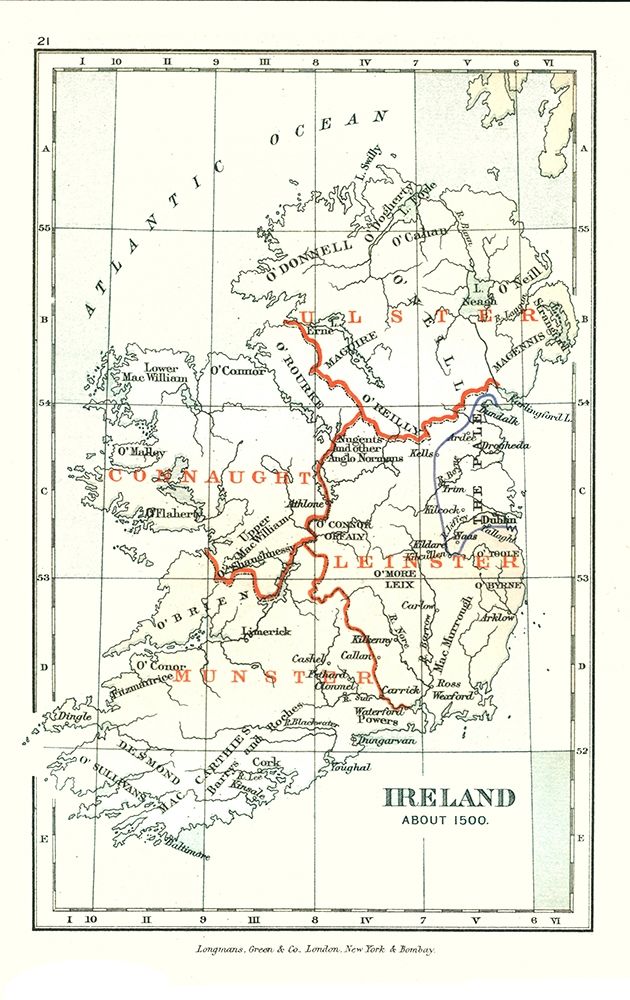 Ireland 1500 - Gardiner 1902 art print by Gardiner for $57.95 CAD
