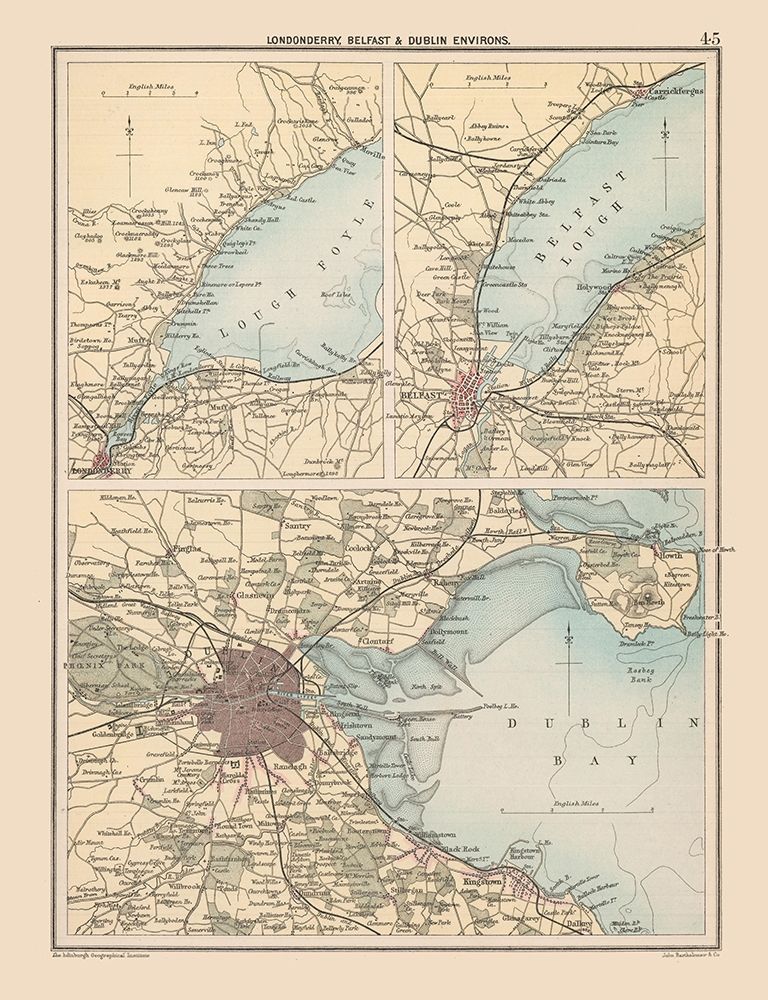 Londonderry Belfast Dublin Ireland art print by Bartholomew for $57.95 CAD