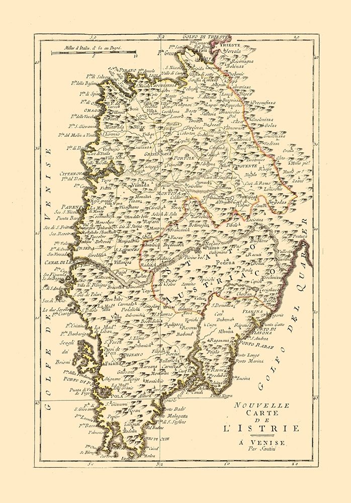 Istria Peninsula - Santini 1794 art print by Santini for $57.95 CAD