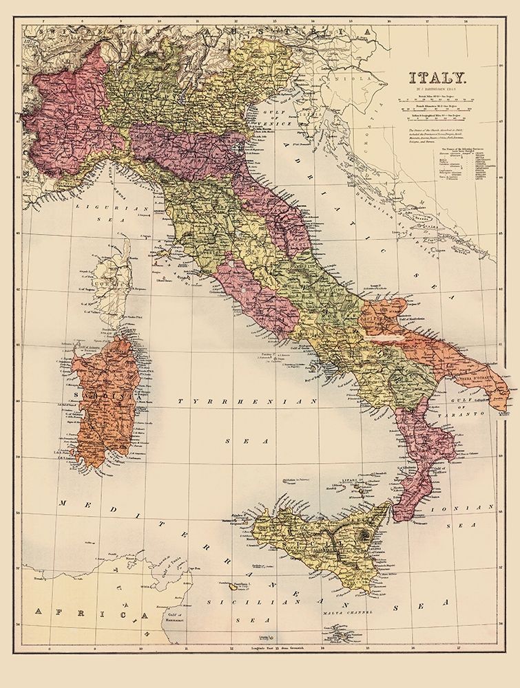 Italy - Bartholomew 1890 art print by Bartholomew for $57.95 CAD