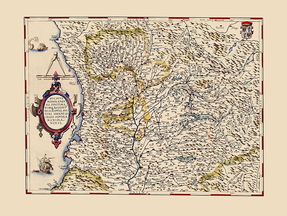 Northwestern Italy - Ortelius 1587 art print by Ortelius for $57.95 CAD