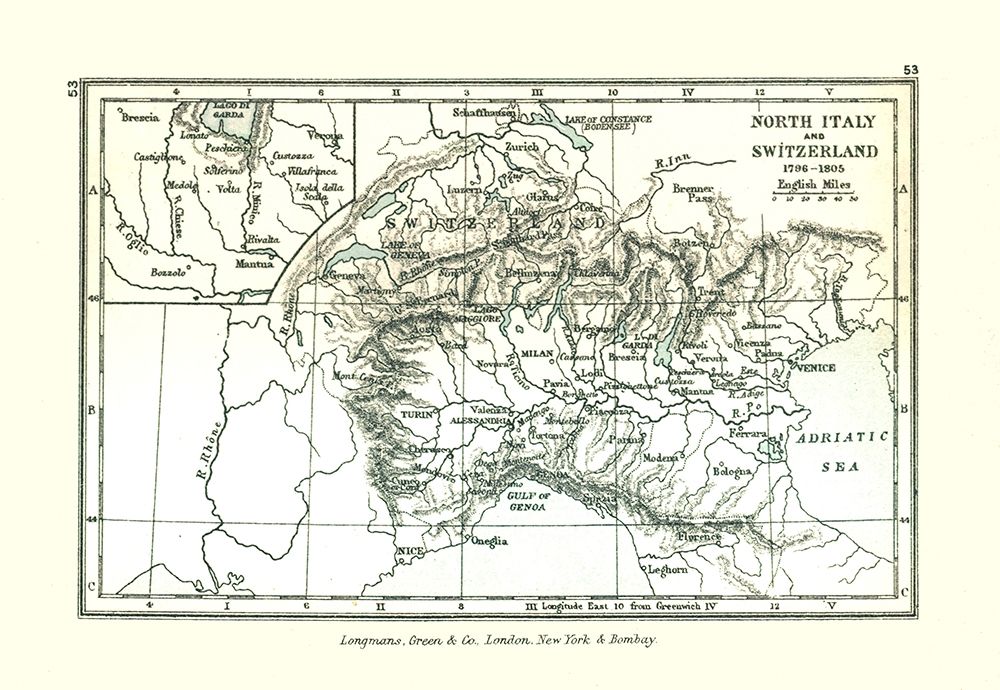 Italy Switzerland 1805 Europe - Gardiner 1902 art print by Gardiner for $57.95 CAD