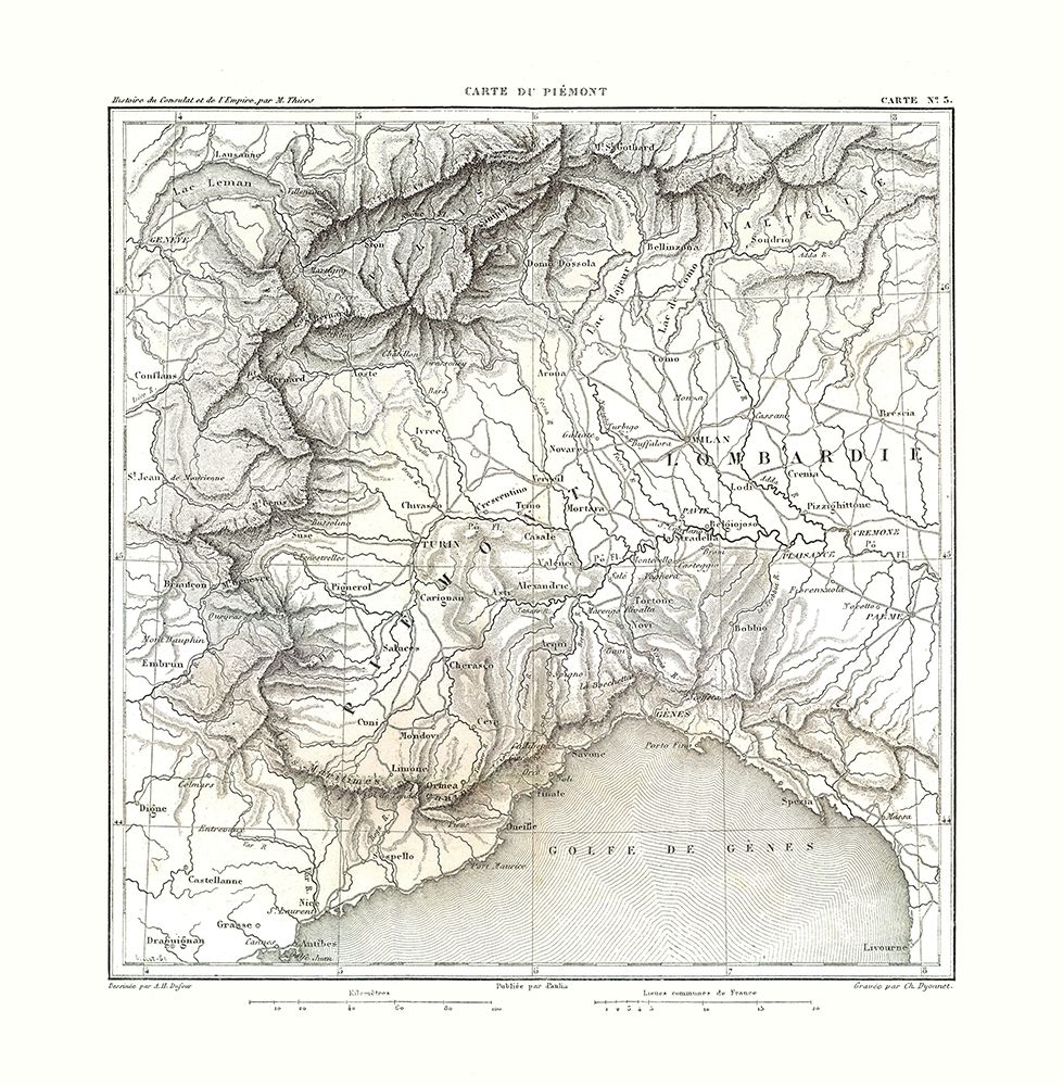Piedmont Italy - Thiers 1866 art print by Thiers for $57.95 CAD