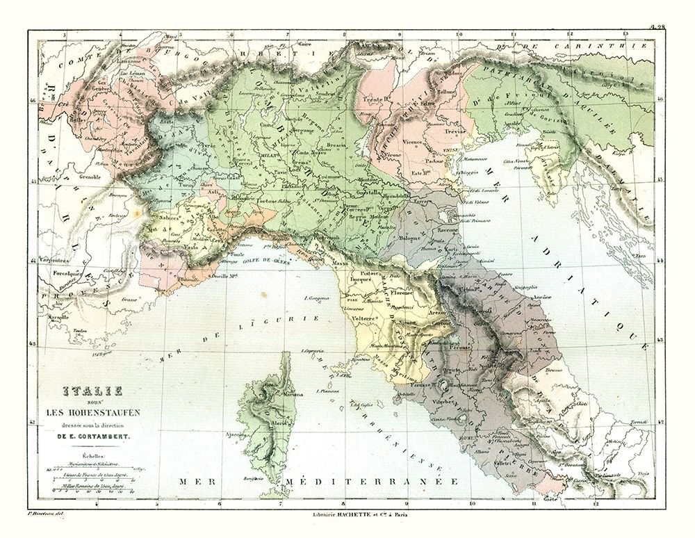 Hohenstaufen Dynasty Italy - Cortambert 1880 art print by Cortambert for $57.95 CAD
