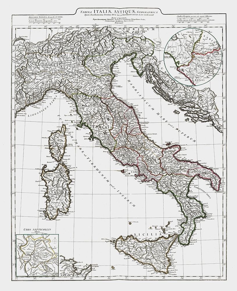 Ancient Italy - DAnville 1799 art print by D Anville for $57.95 CAD