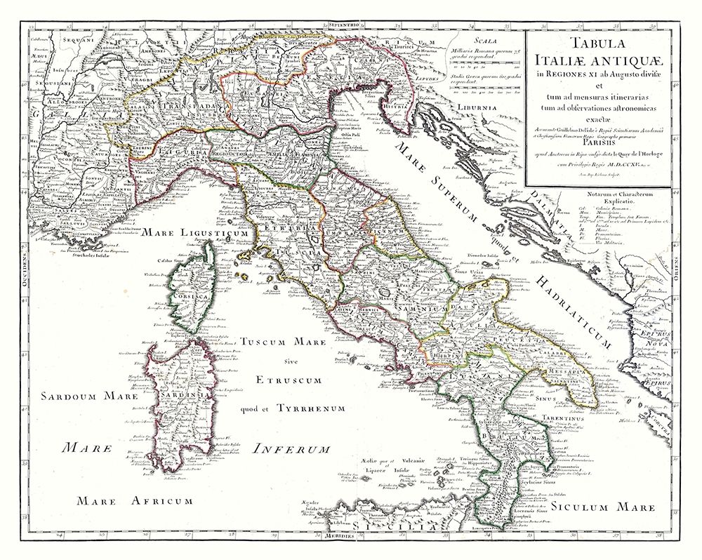 Ancient Italy - De Lisle 1731 art print by De L isle for $57.95 CAD