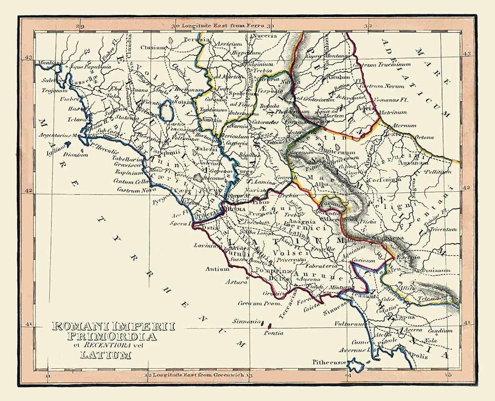 Roman Empire Central Italy - Fenner 1830 art print by Fenner for $57.95 CAD