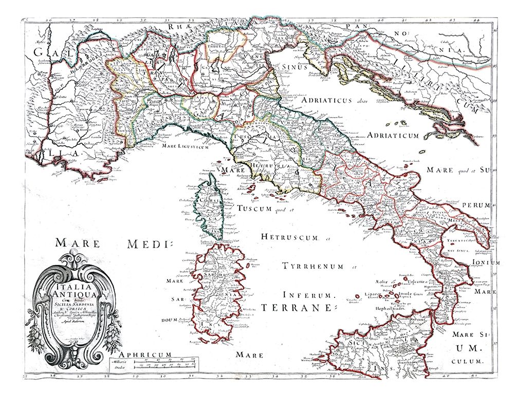 Ancient Italy - Sanson 1641 art print by Sanson for $57.95 CAD
