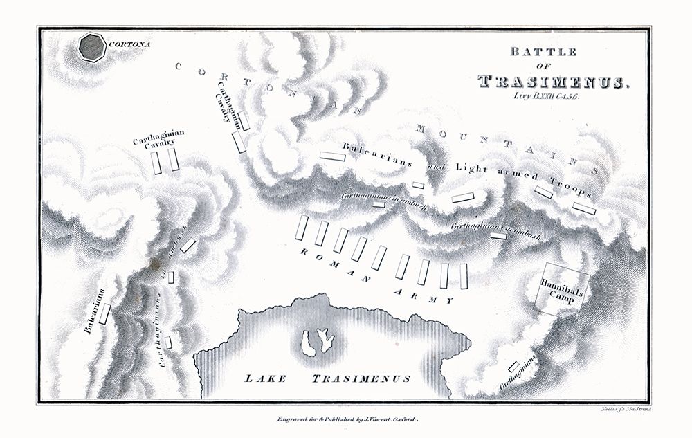 Battle of Lake Trasimene - Italy - Oxford 1828 art print by Unknown for $57.95 CAD