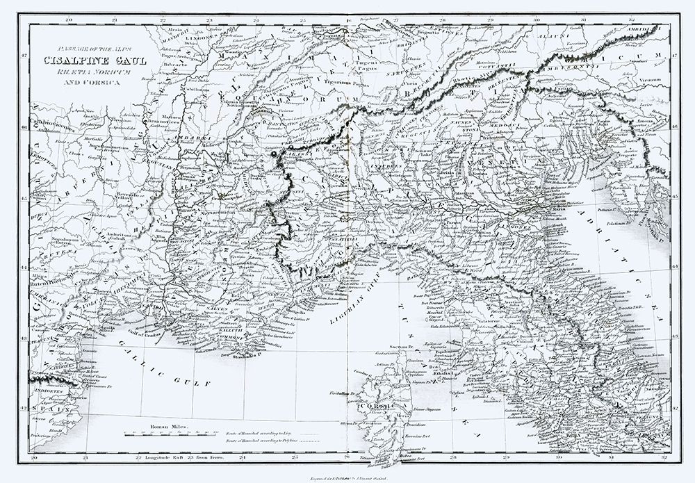 Cisalpine Gaul Rhaetia Noricum Corsica Italy art print by Oxford for $57.95 CAD