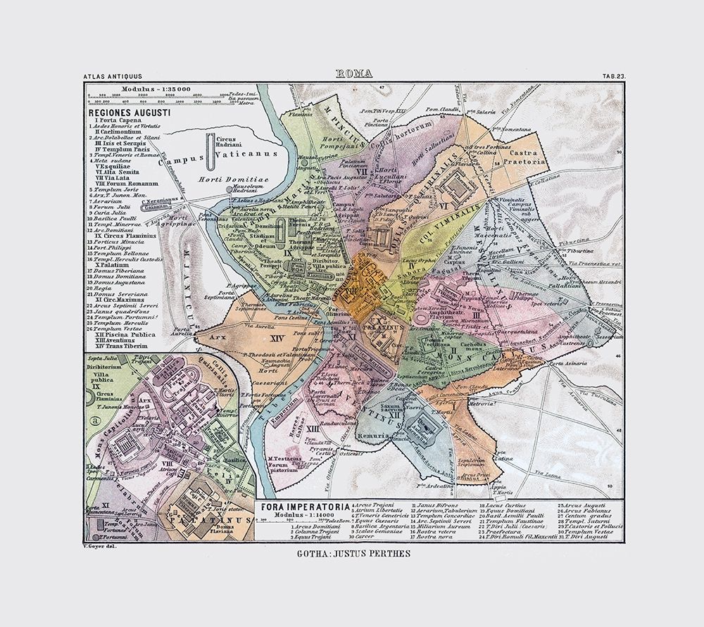 Rome Italy - Perthes 1896 art print by Perthes for $57.95 CAD