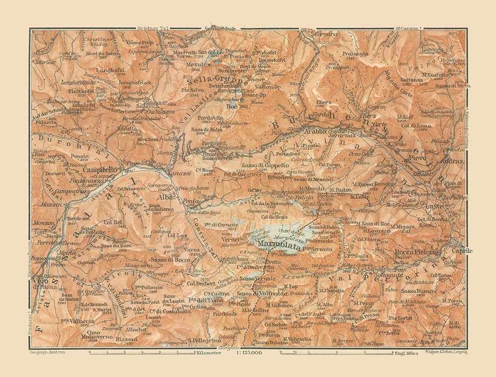 Marmolata Glacier Italy - Baedeker 1910 art print by Baedeker for $57.95 CAD