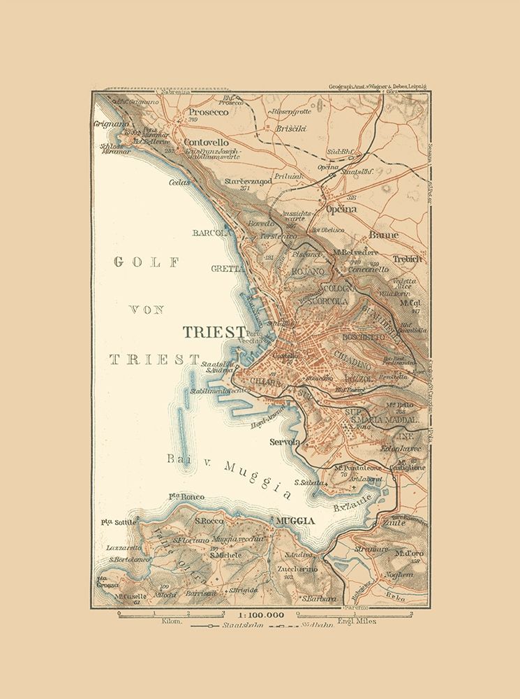 Trieste Region Italy - Baedeker 1910 art print by Baedeker for $57.95 CAD