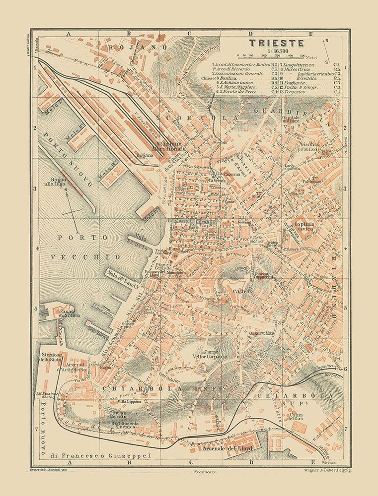 Trieste Italy - Baedeker 1910 art print by Baedeker for $57.95 CAD