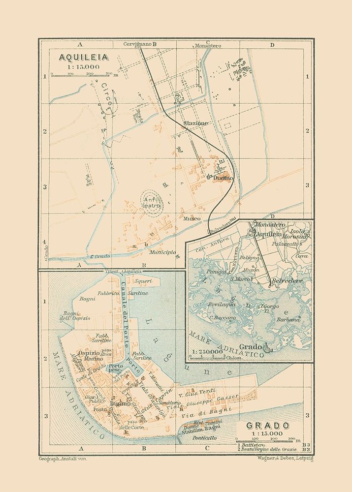 Aquileia Grado Italy - Baedeker 1910 art print by Baedeker for $57.95 CAD