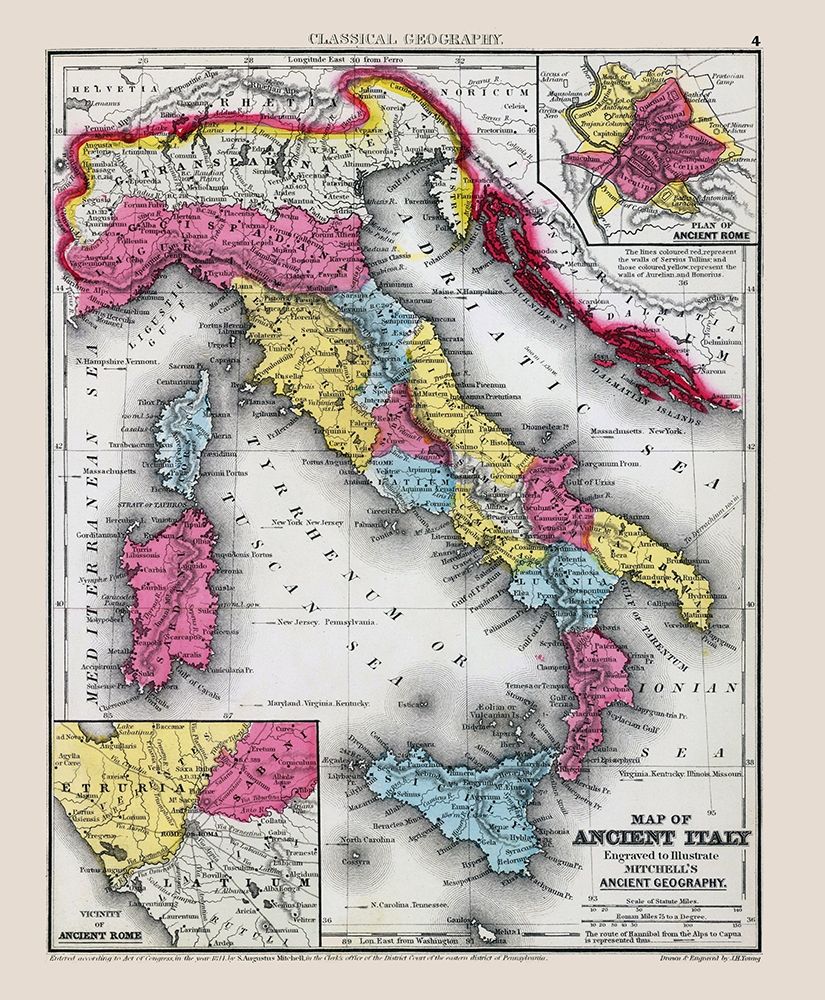 Ancient Italy - Mitchell 1844 art print by Mitchell for $57.95 CAD