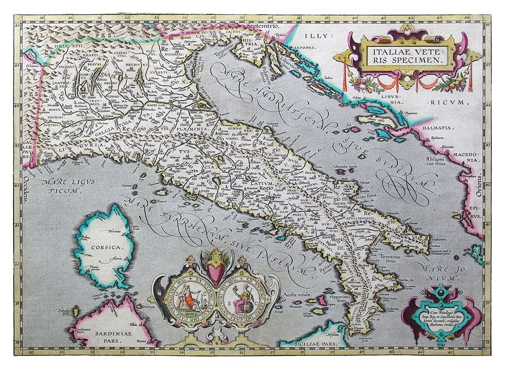 Ancient Italy - Ortelius 1570 art print by Ortelius for $57.95 CAD