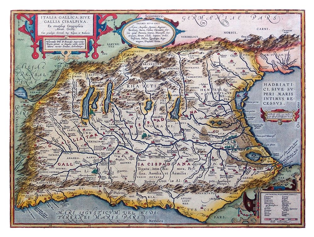 Ancient Northern Italy - Ortelius 1570 art print by Ortelius for $57.95 CAD