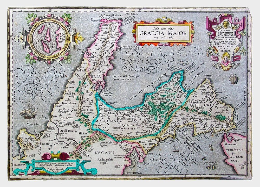 Southern Italy - Ortelius 1595 art print by Ortelius for $57.95 CAD