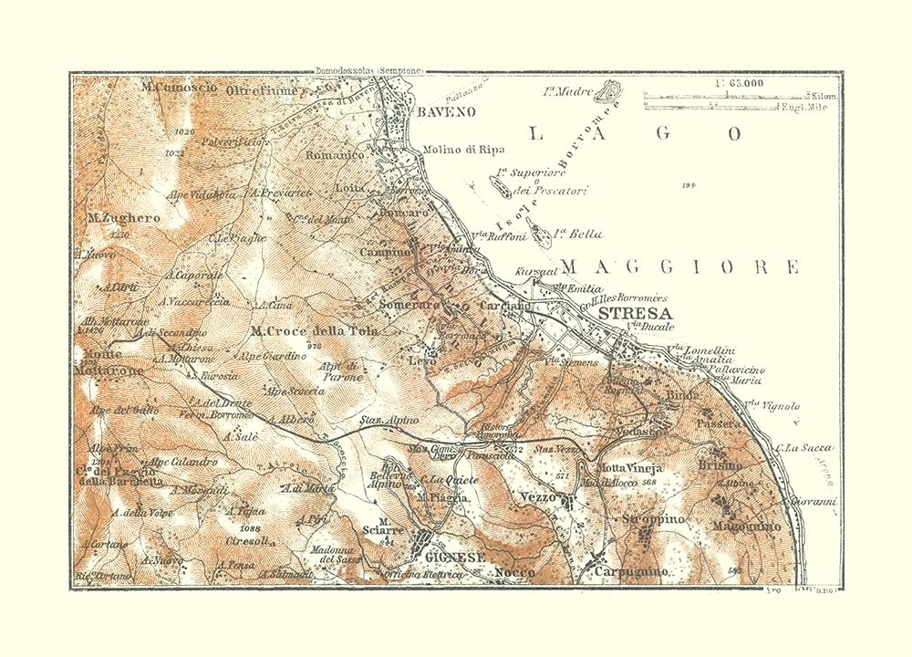 Stresa Region Italy - Baedeker 1921 art print by Baedeker for $57.95 CAD