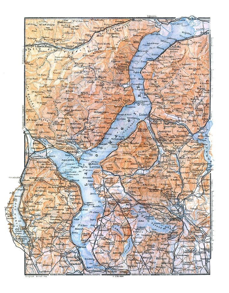 Lake Maggiore Italy - Baedeker 1921 art print by Baedeker for $57.95 CAD