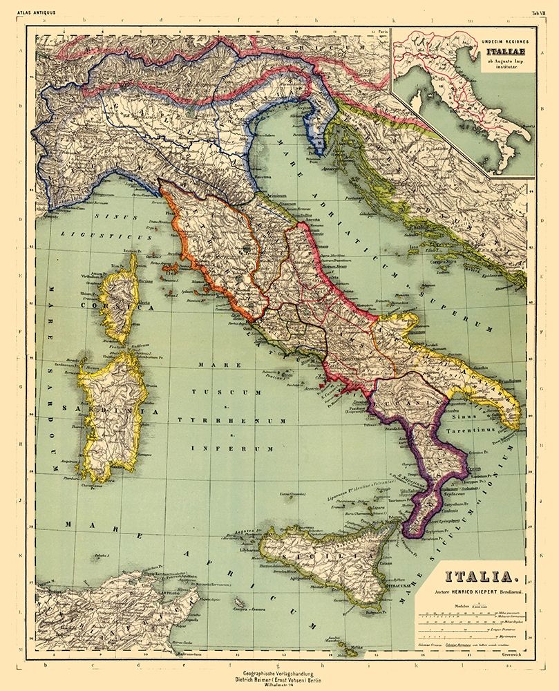 Italy - Kiepert 1903 art print by Kiepert for $57.95 CAD