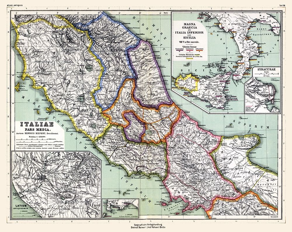Central Italy - Kiepert 1903 art print by Kiepert for $57.95 CAD
