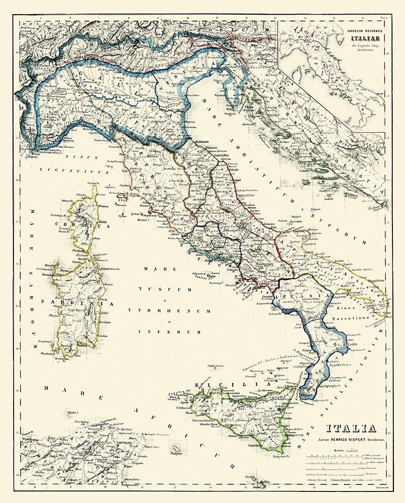 Italy - Kiepert 1903 art print by Kiepert for $57.95 CAD