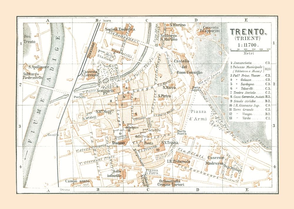 Trento Italy - Baedeker 1896 art print by Baedeker for $57.95 CAD