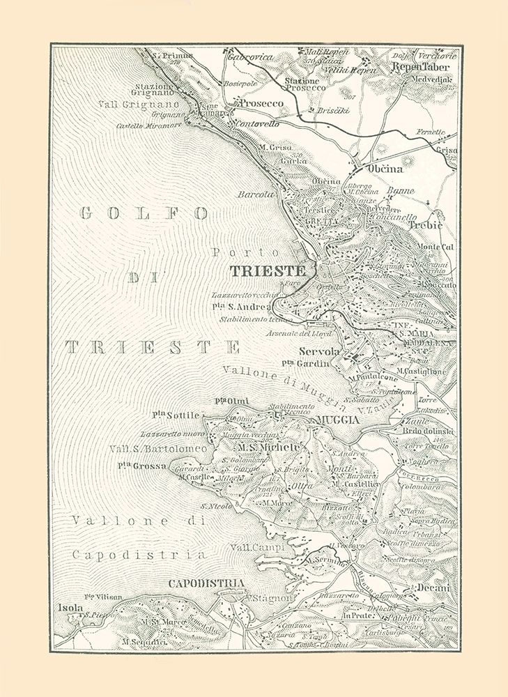 Trieste Italy - Baedeker 1896 art print by Baedeker for $57.95 CAD