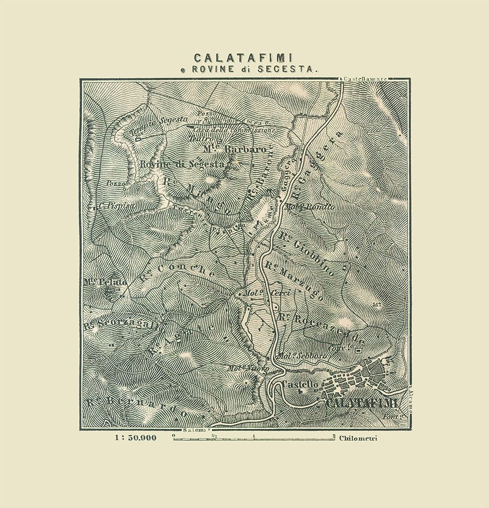 Calatafimi Ruins Segesta Italy - Baedeker 1880 art print by Baedeker for $57.95 CAD