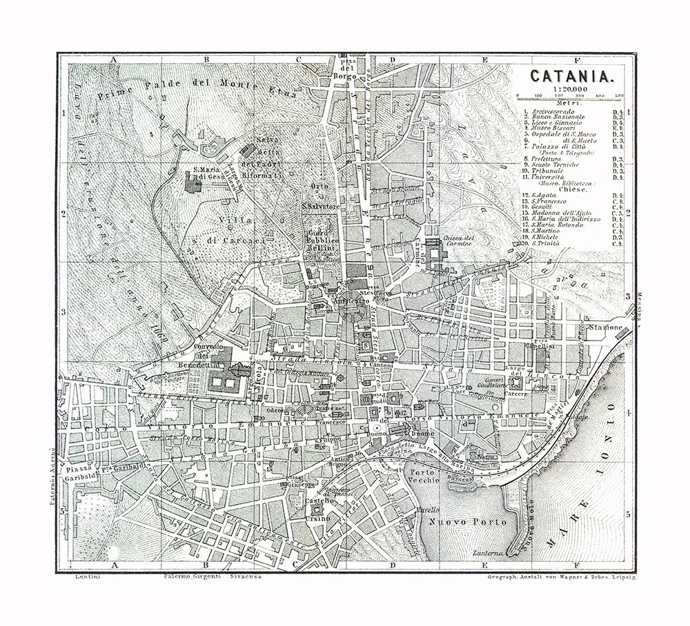 Catania Italy - Baedeker 1880 art print by Baedeker for $57.95 CAD