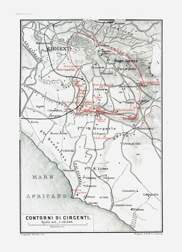 Girgenti Italy - Baedeker 1880 art print by Baedeker for $57.95 CAD